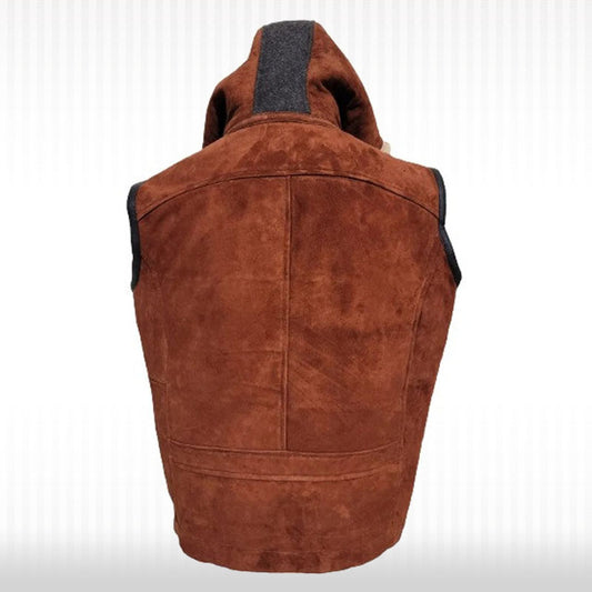 Men's B3 Bomber Shearling Fur Vintage Suede Leather Vest