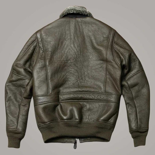 Men's B3 RAF Green Aviator Leather Jacket