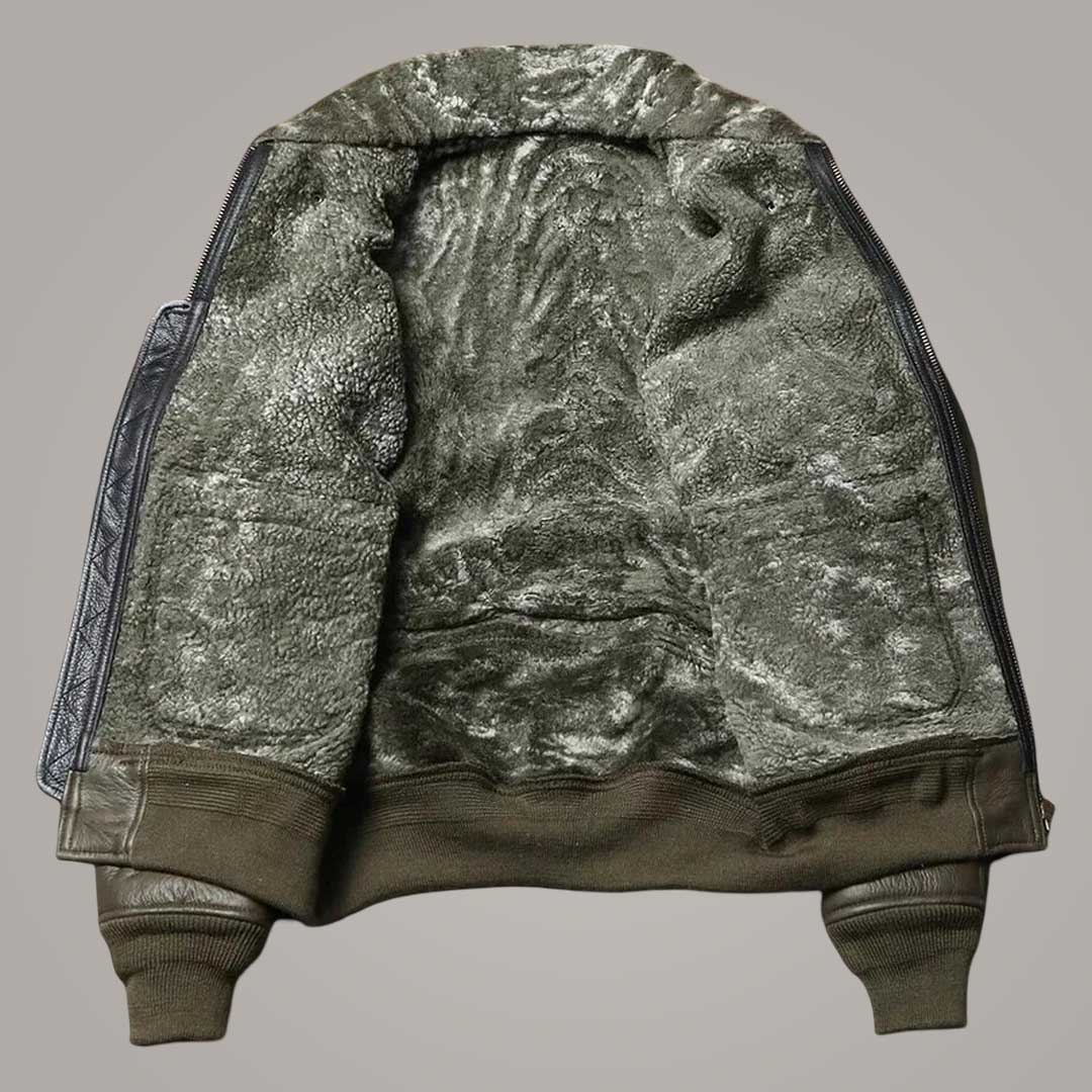 Men's B3 RAF Green Aviator Leather Jacket