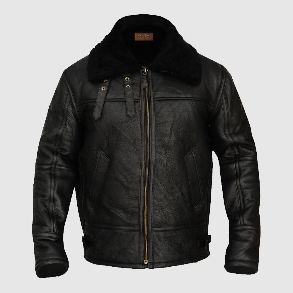 Men's Black B3 Aviator Bomber Jacket