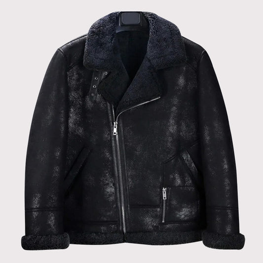 Men's Black B3 Shearling Motorcycle Jacket Men's Black B3 Shearling Motorcycle Jacket