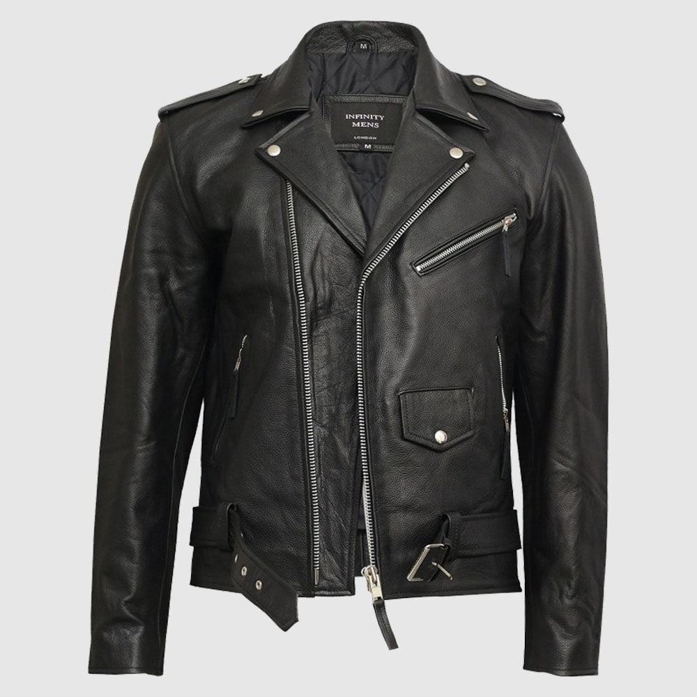 Men's Black Biker Leather Jacket