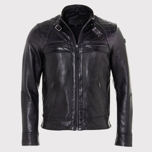 Classic Black Leather Jacket for Men Men's Black Leather Jacket - Timeless Style!