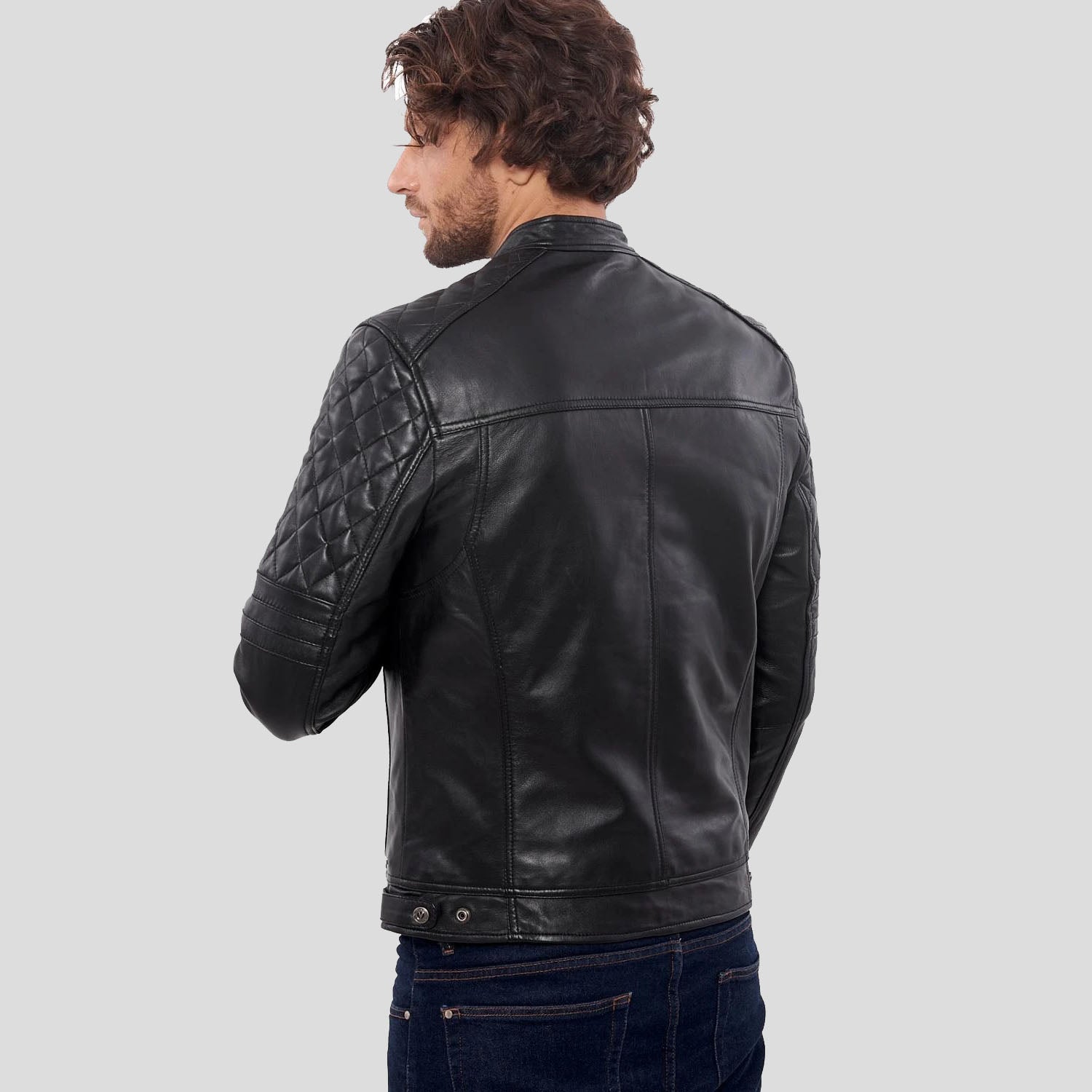 Men's Black Premium Buffalo Leather Motorcycle Jacket - Biker Jacket