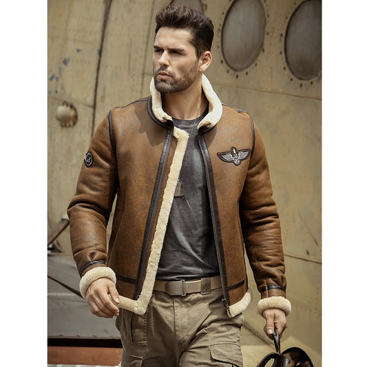 Men's Brown B3 Shearling Jacket