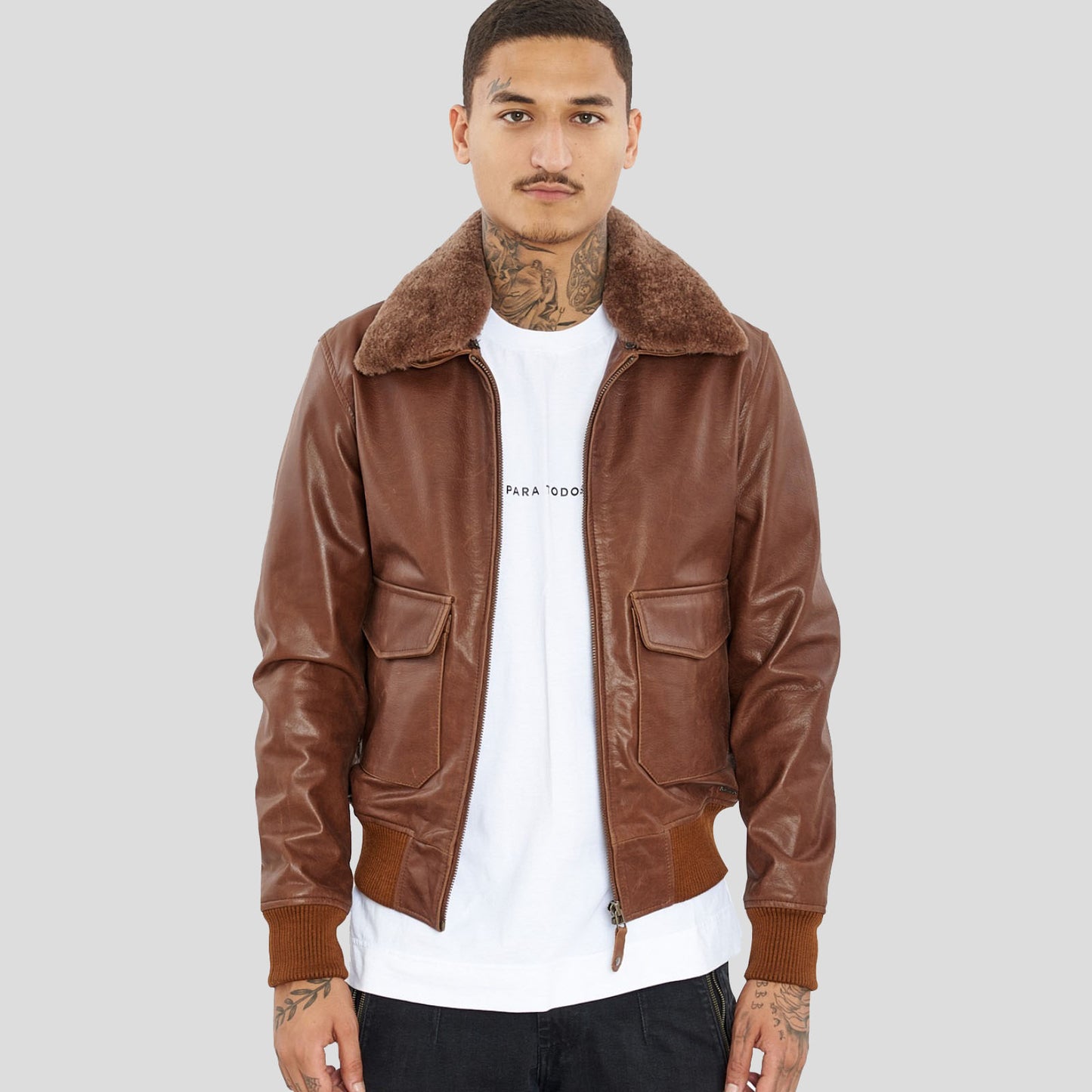 Men's Brown Premium Buffalo Leather Motorcycle Jacket