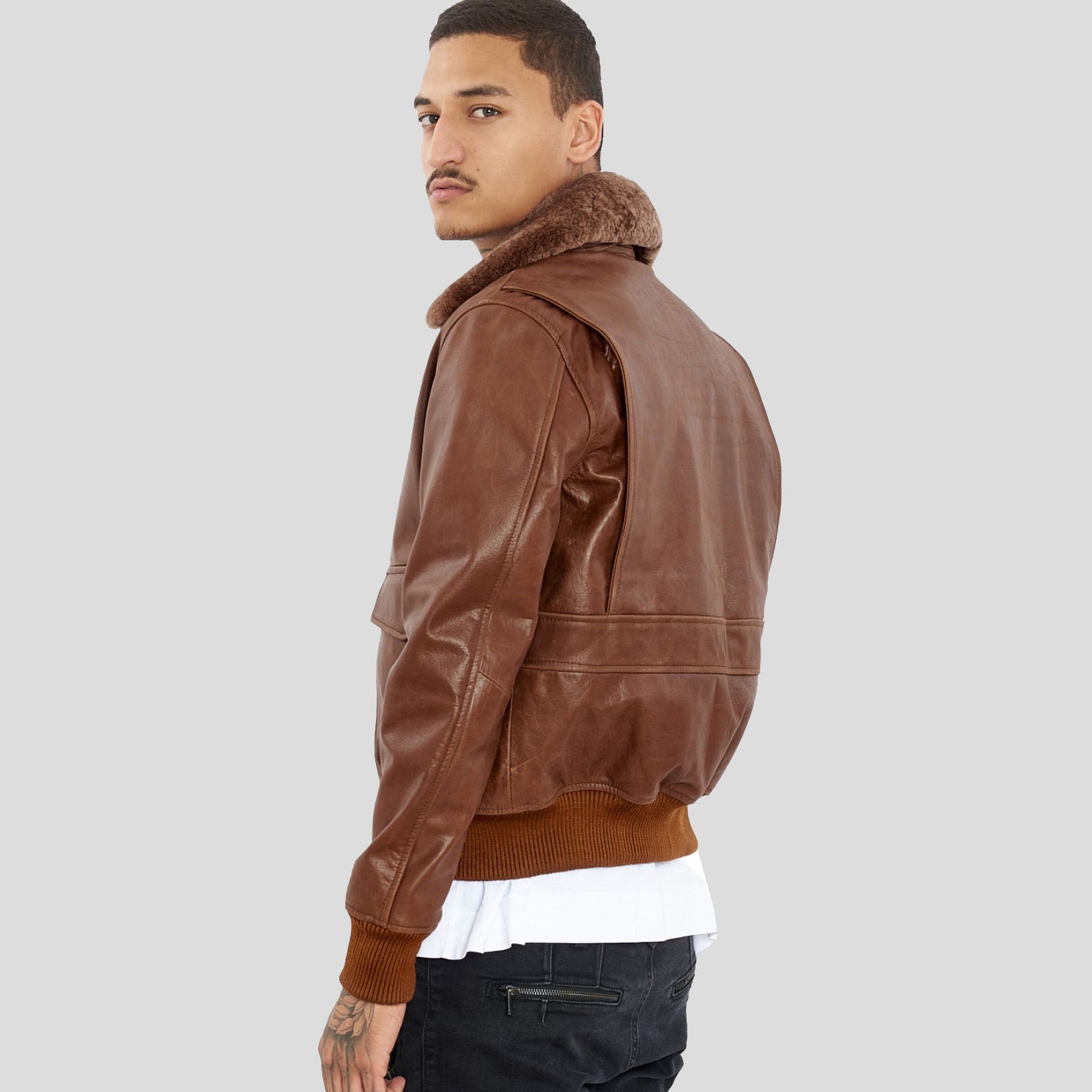 Men's Brown Premium Buffalo Leather Motorcycle Jacket