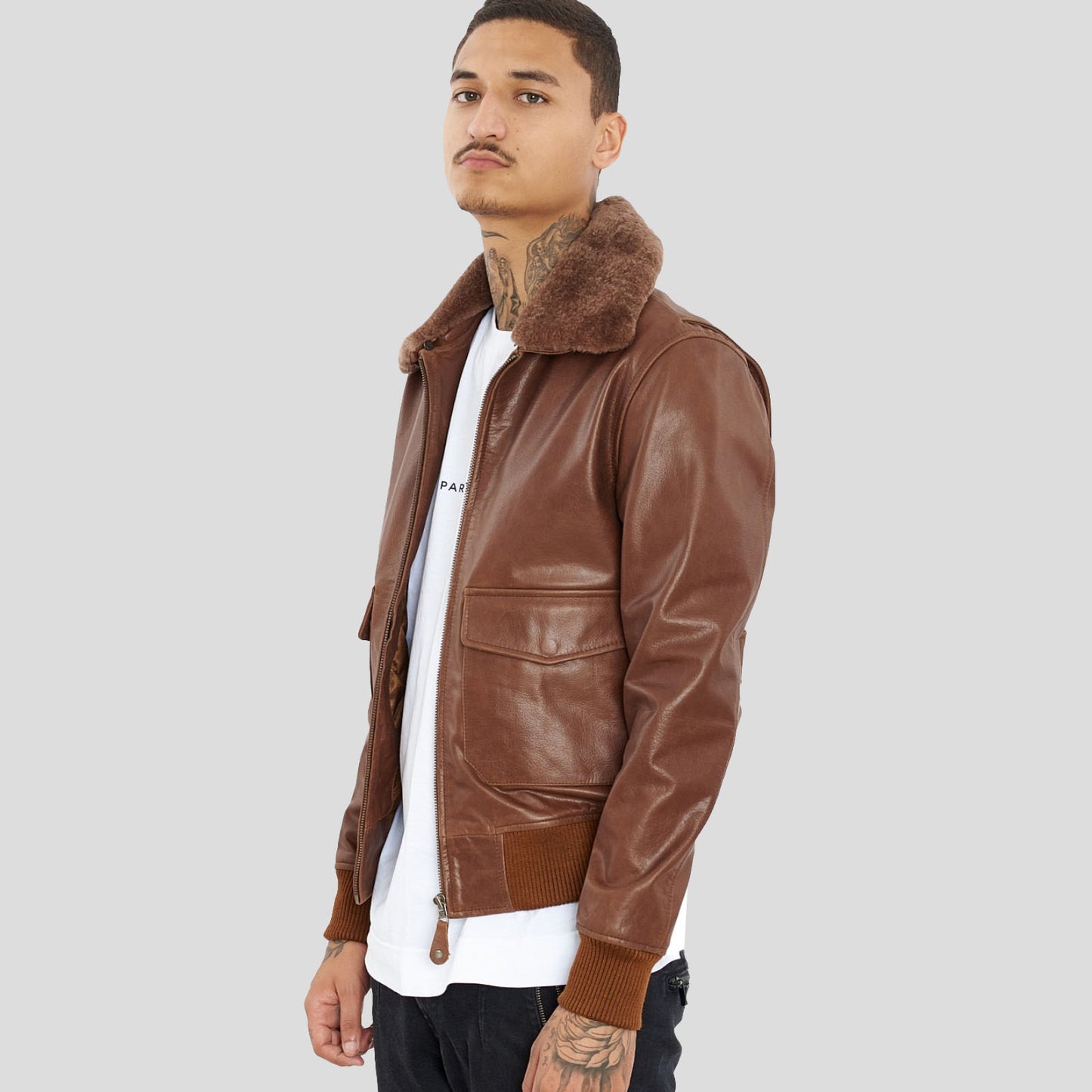 Men's Brown Premium Buffalo Leather Motorcycle Jacket