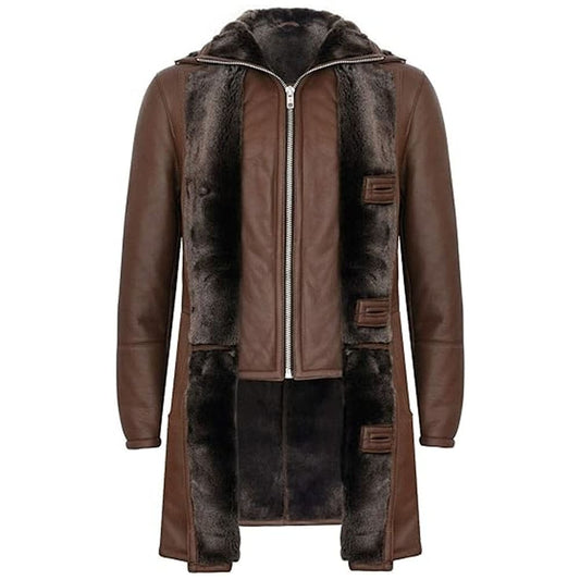 Double Collar Shearling Coat