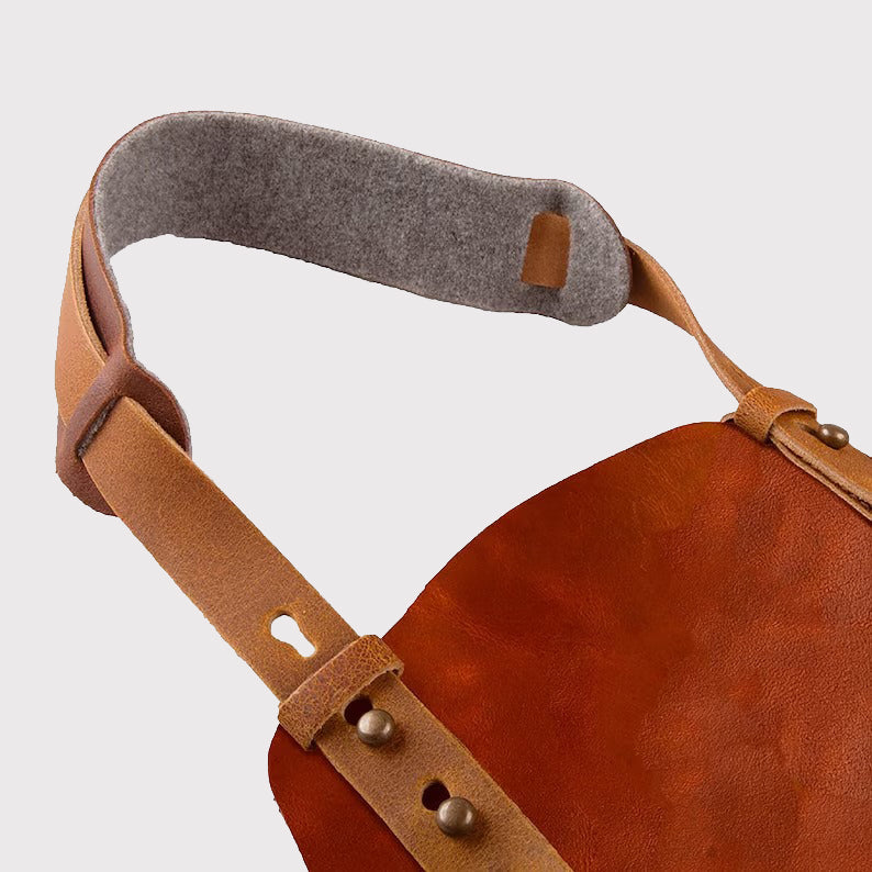 Stylish Men's Brown Leather Apron