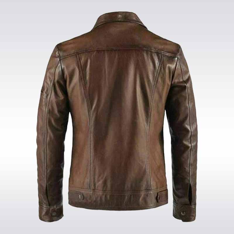 Brown leather jacket