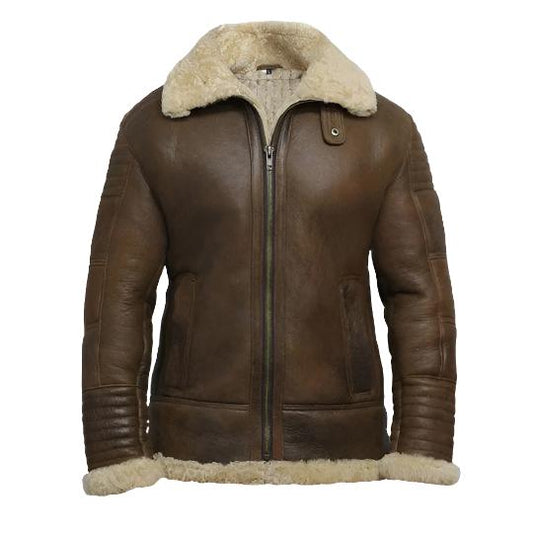 Men's Brown Sheepskin Flying Jacket Men's Brown Sheepskin Flying Jacket