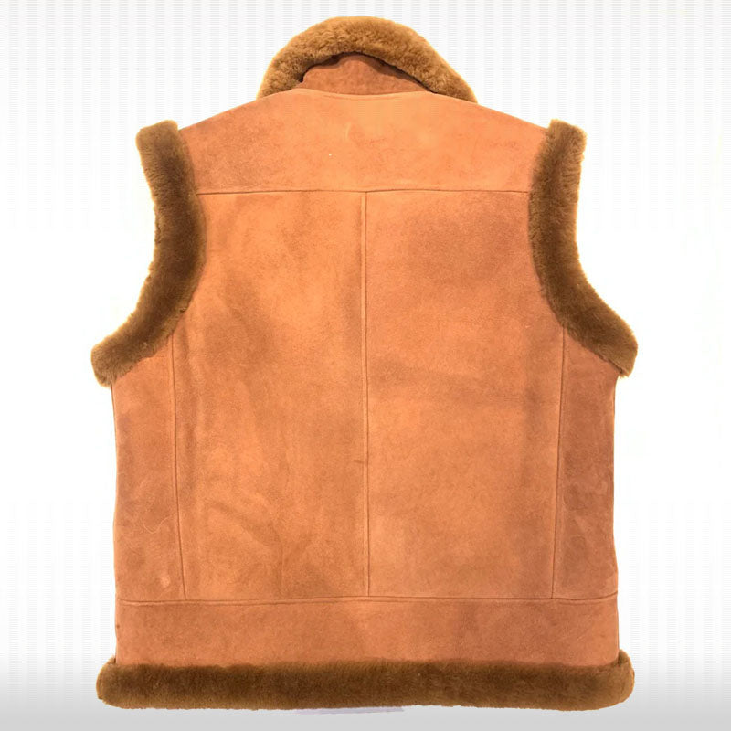 Men's Brown Suede Shearling Vest