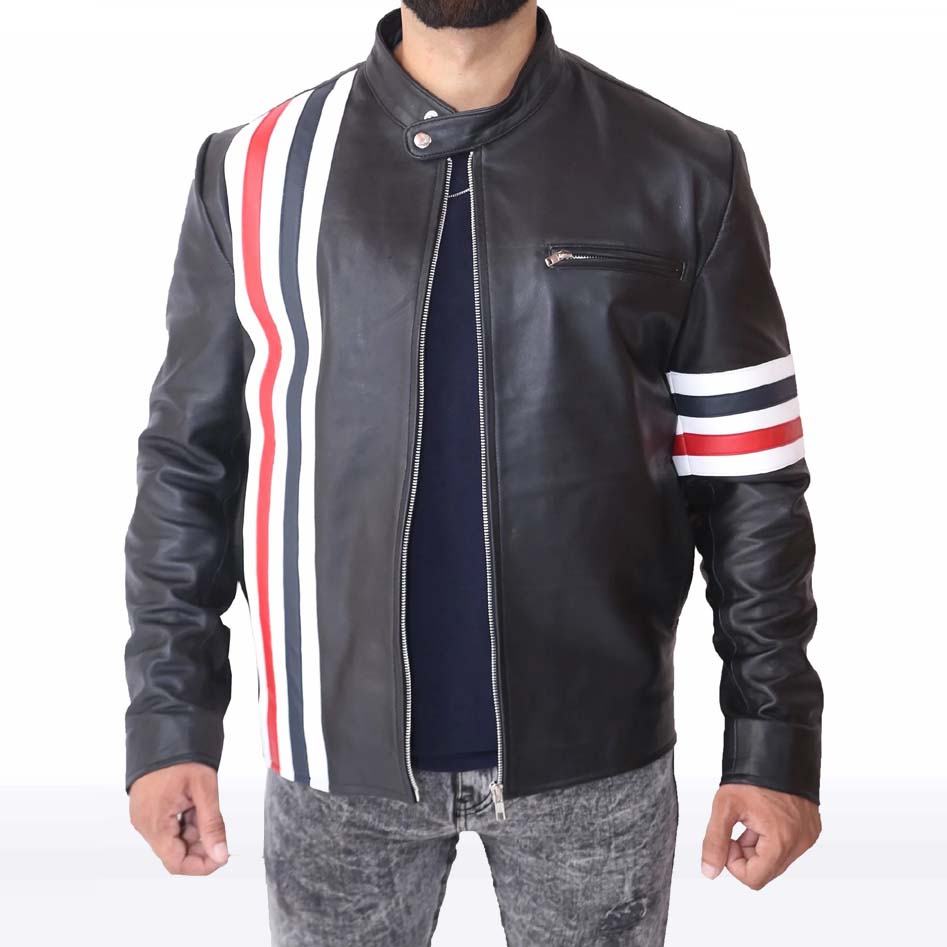 Captain America Easy Rider Black Leather Biker Jacket