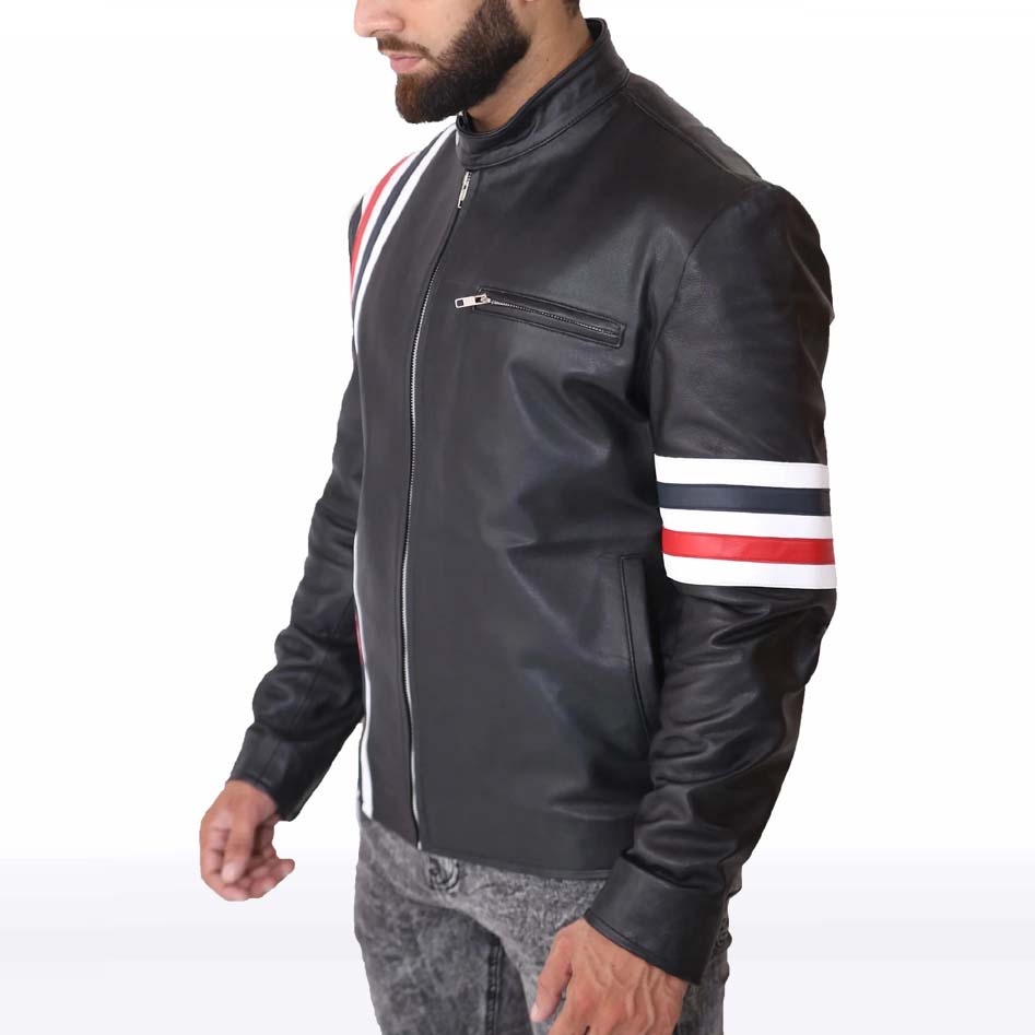Captain America Easy Rider Black Leather Biker Jacket