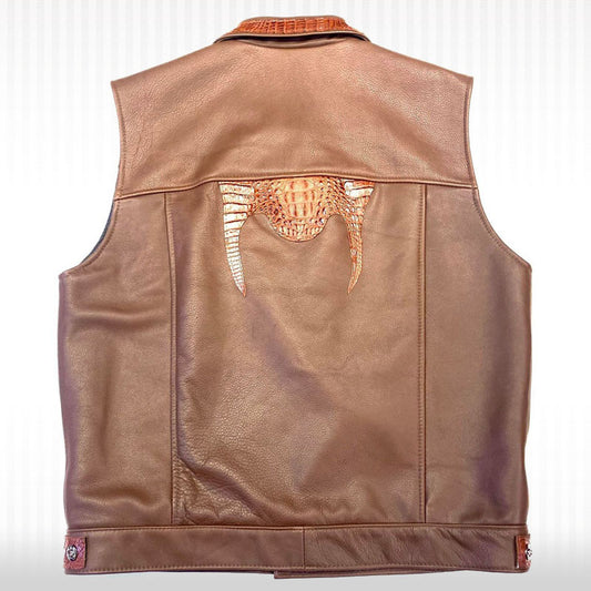 Men's Chocolate Brown Lambskin Leather Vest