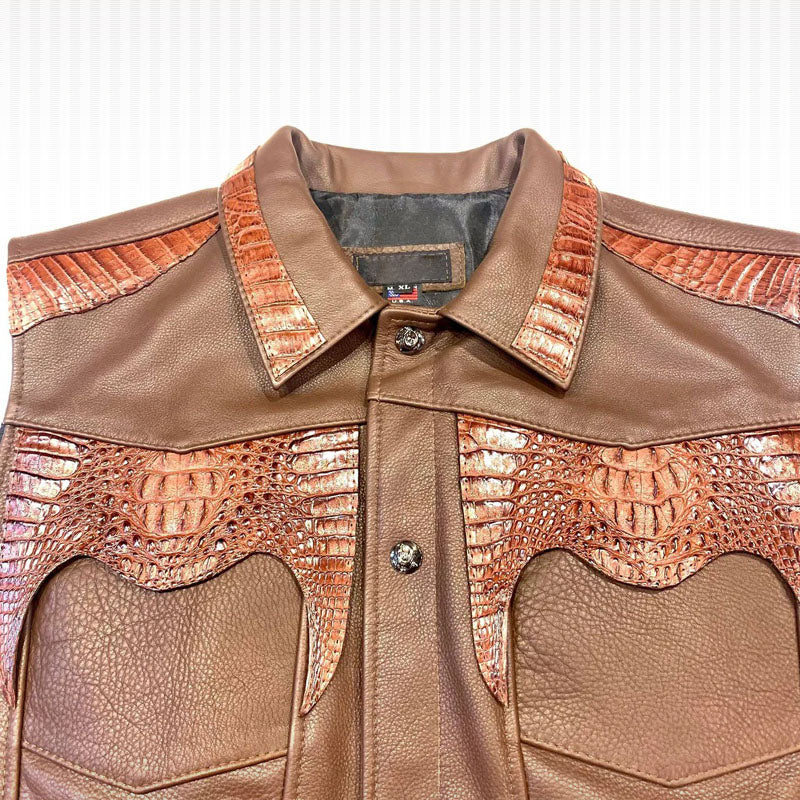 Brown Leather Vest