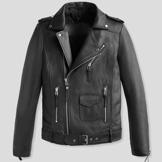 Men's Classic Biker Leather Motorcycle Jacket Men's Classic Biker Leather Motorcycle Jacket - Timeless Style