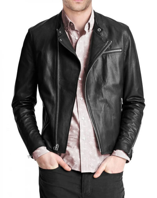 Men’s Classic Casual Black Leather Jacket Men’s Classic Casual Black Leather Jacket