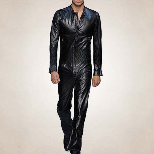 Men's Classic Leather Runway Jumpsuit Men's Classic Leather Runway Jumpsuit