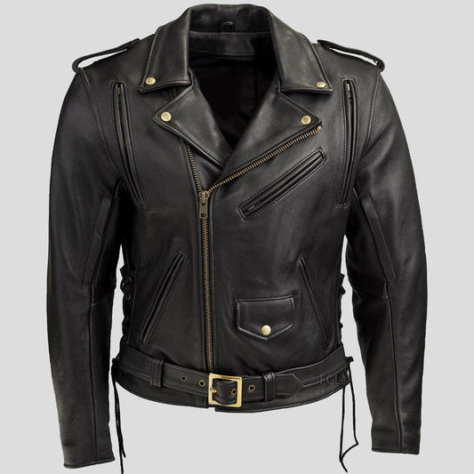 Men's Black Classic Motorcycle Riding Jacket Men's Classic Motorcycle Riding Jacket