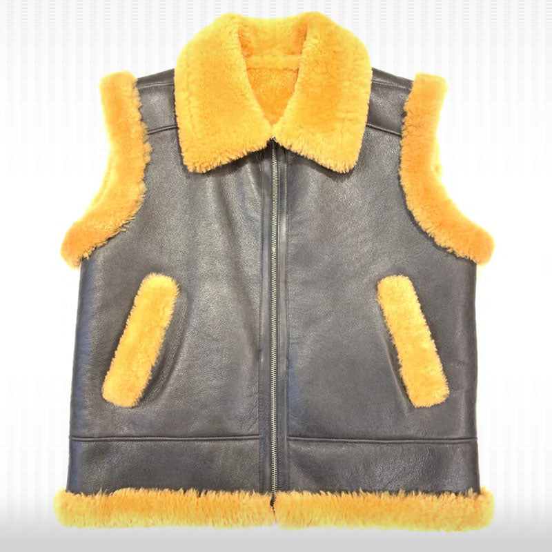 Men's Dark Brown Shearling Vest