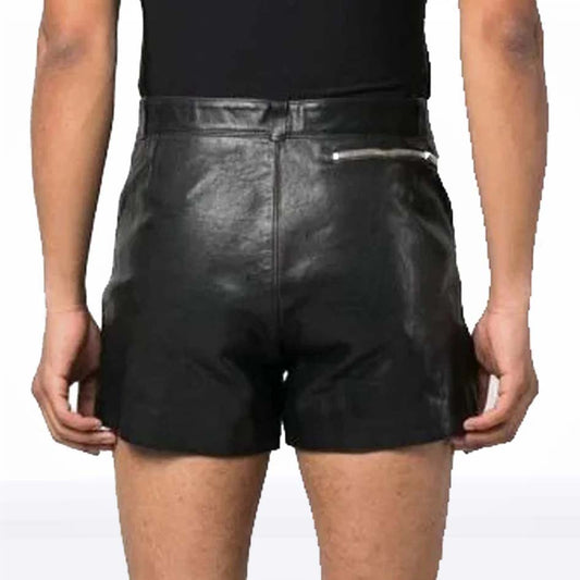 Black Leather Short Men
