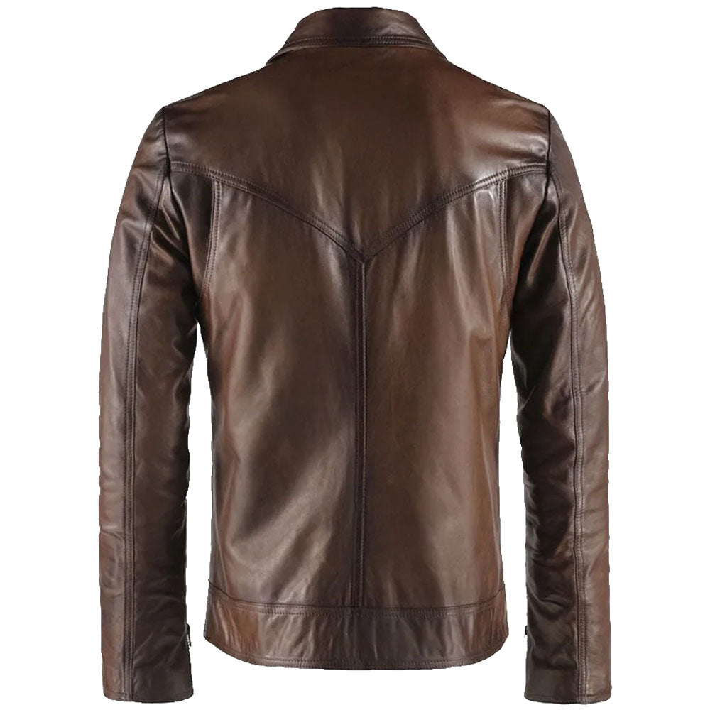 Men's Drifter Vintage Brown Leather Jacket