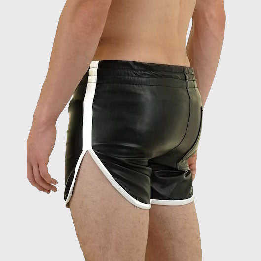 Men's Genuine Leather Gym and Beach Shorts