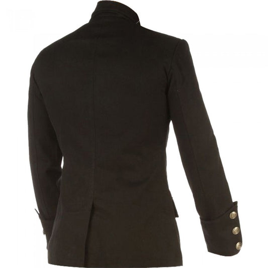 Men's Gothic Black Cotton Military Jacket Coat