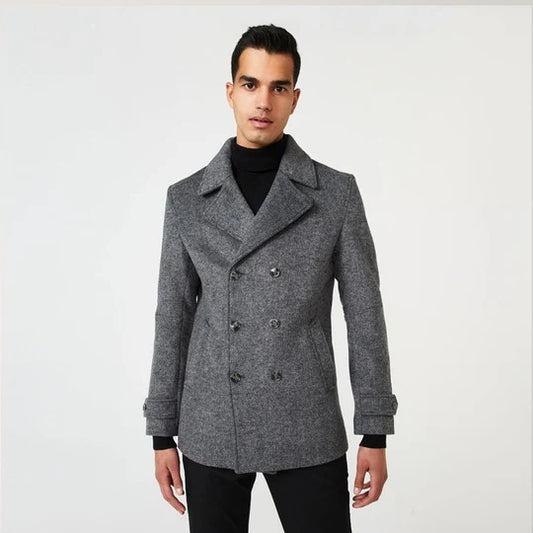 Men's Grey Marle Fleece Peacoat Men's Grey Marle Fleece Peacoat