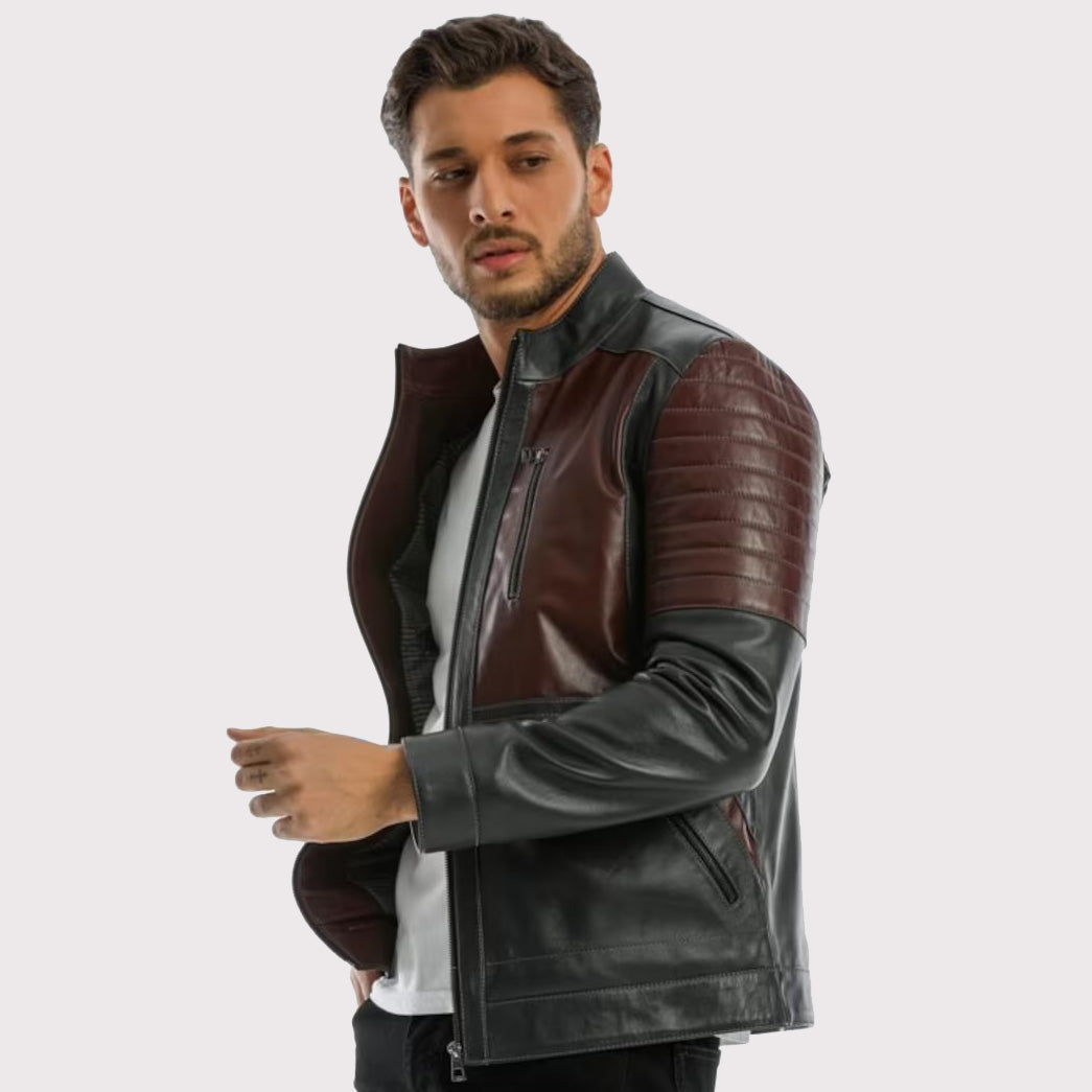 Men's Lamb Leather Winter Biker Jacket