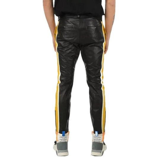 Men’s Multicolor Biker Leather Pants