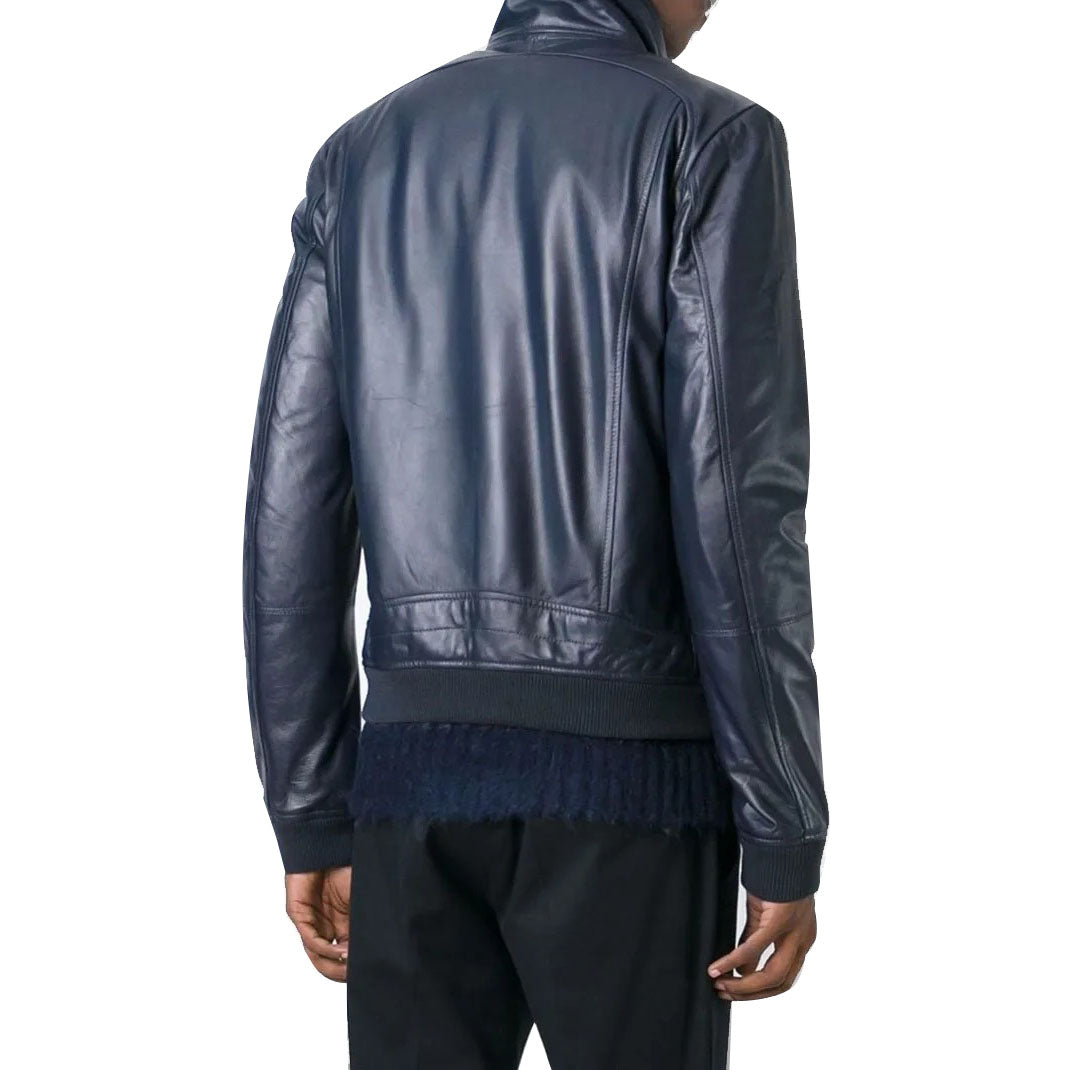 Men's New Original Designer Bomber Style Leather Jacket