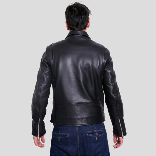 Men's Premium Buffalo Leather Motorcycle Jacket - Winter Biker Brando Style