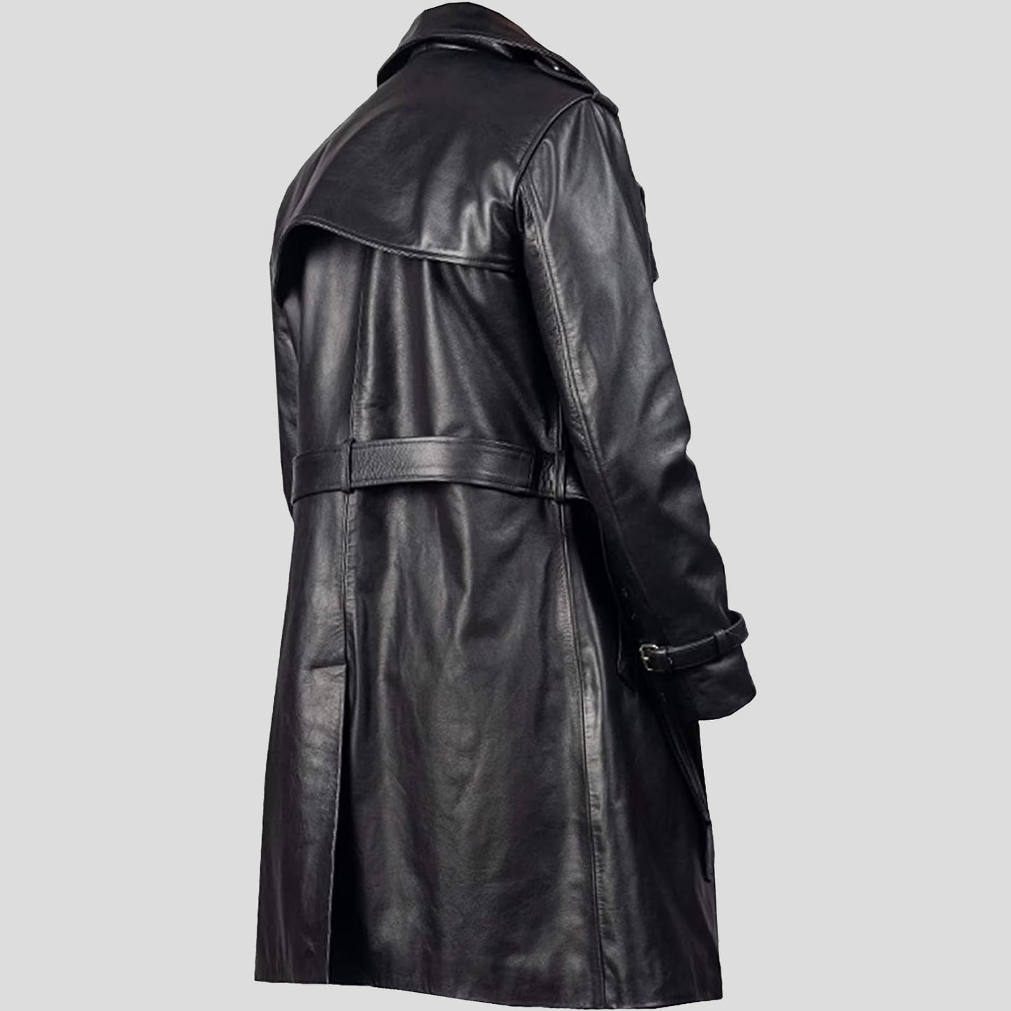 Premium Men's Cow Leather Trench Coat