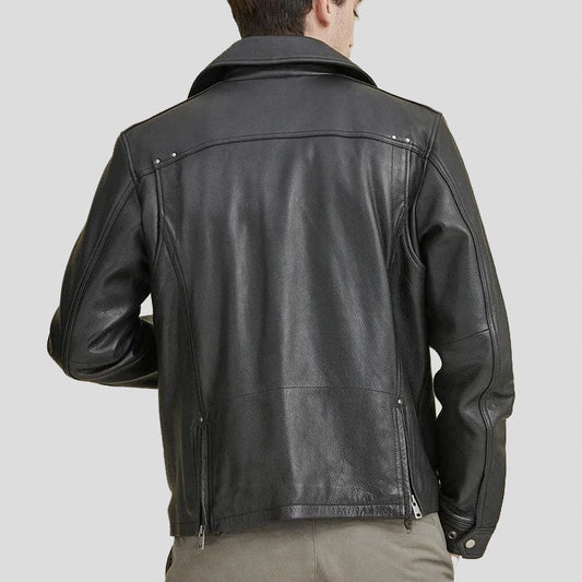 Real Leather Motorbike Moto Jacket For Men