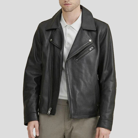 Real Leather Motorbike Moto Jacket For Men Men's Real Leather Motorbike Moto Jacket - Genuine Quality