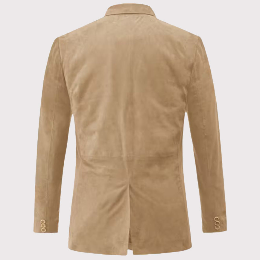 Men's Real Suede Leather Blazer Coat