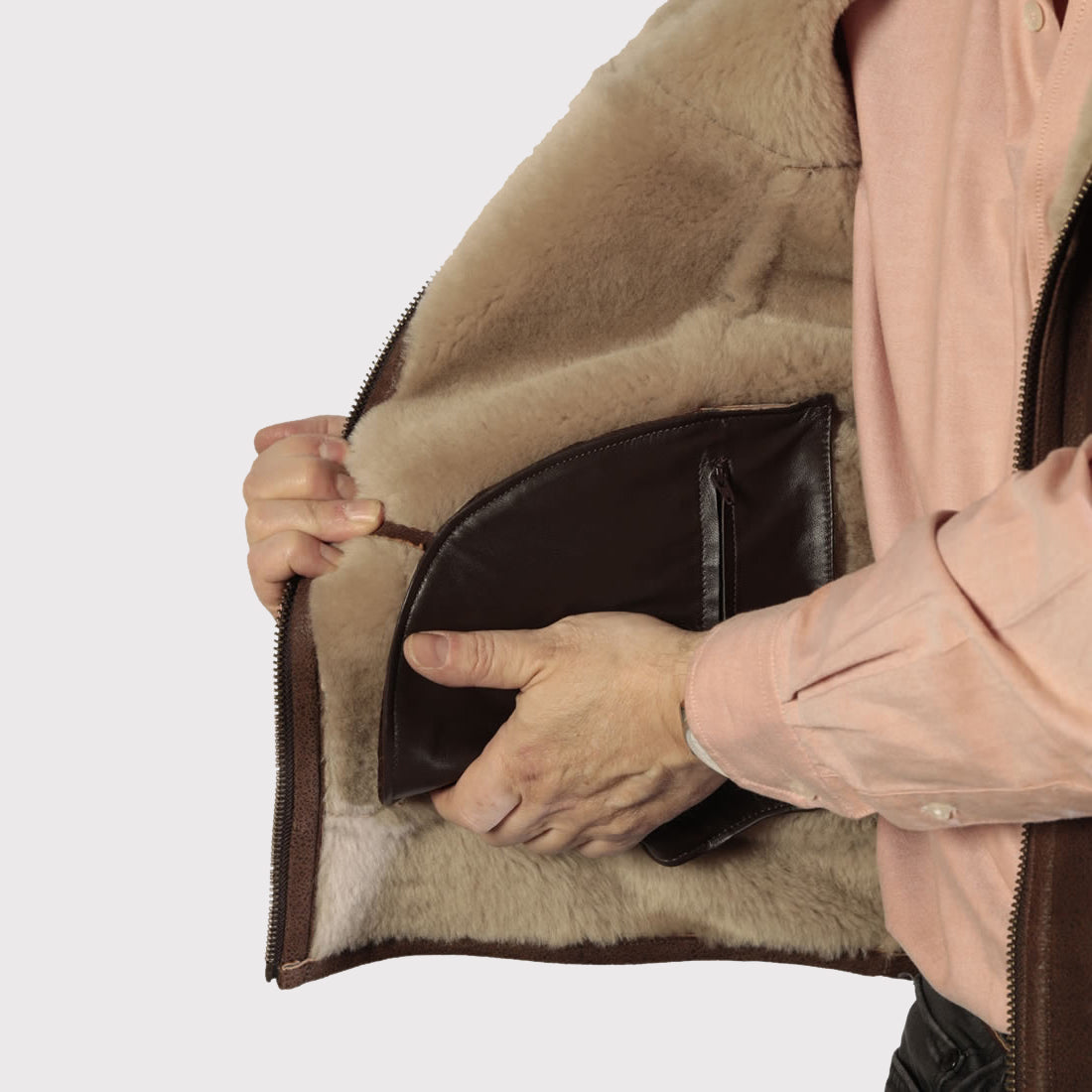 Men's Rich Brown Nappa Lamb Sheepskin Gilet