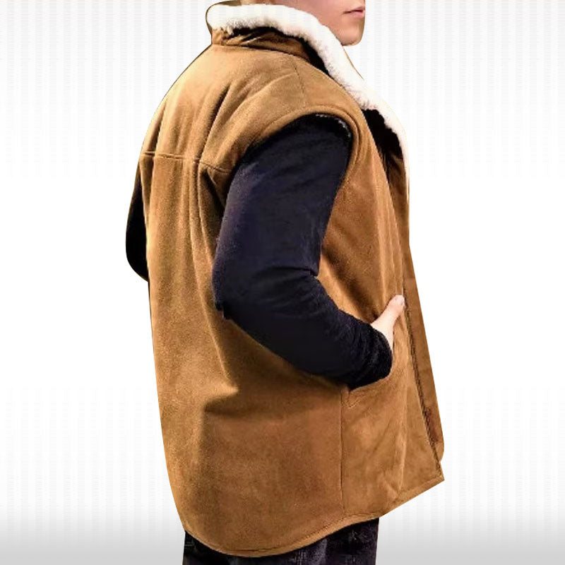 Men's Shearling B3 Bomber Vest - Stylish RAF Aviator Gilet