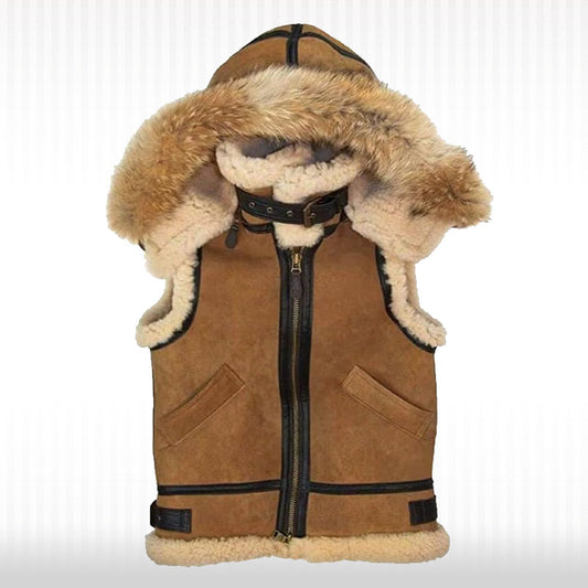 Men's Shearling Fur Vest - B3 Bomber Style Men's Shearling Fur Vest - B3 Bomber Style