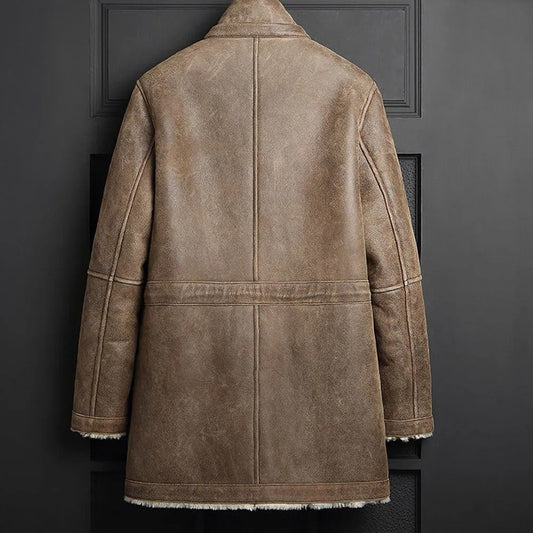 Men's Shearling Winter Long Coat