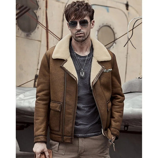 Sheepskin B-6 Shearling Bomber Jacket - Aviator Coat