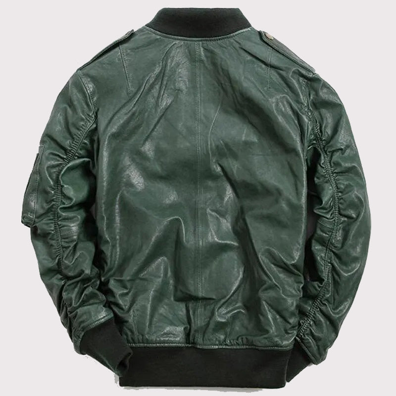 Leather Aviator Coat