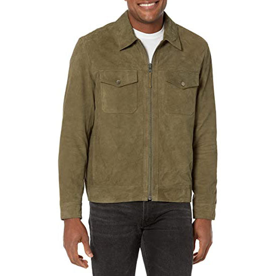 Men's Suede Trucker Jacket - Comfortable & Stylish