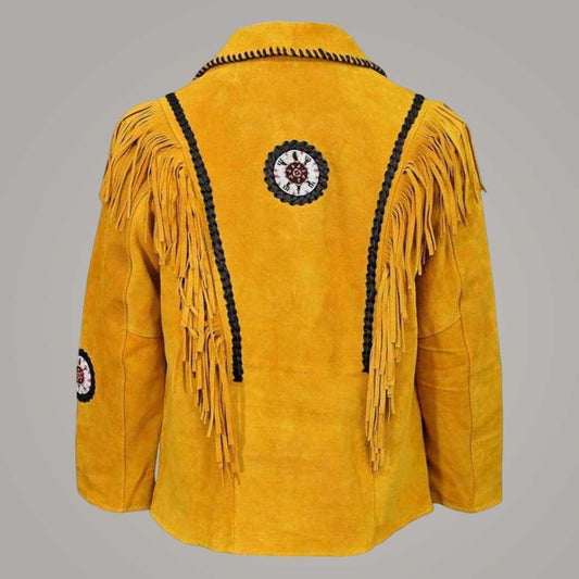 Men's Suede Leather Western Fringe Jacket