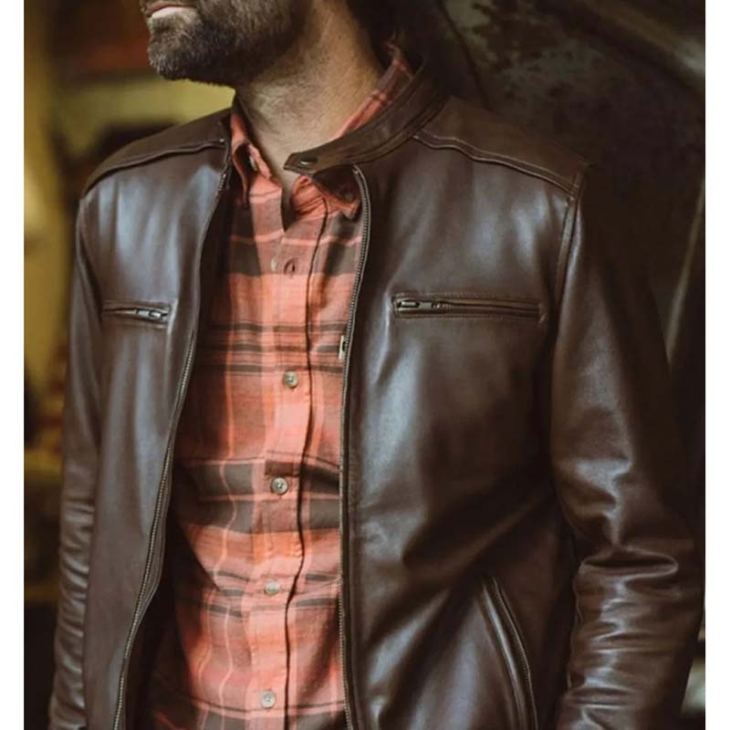 mens thompson brown leather moto jacket