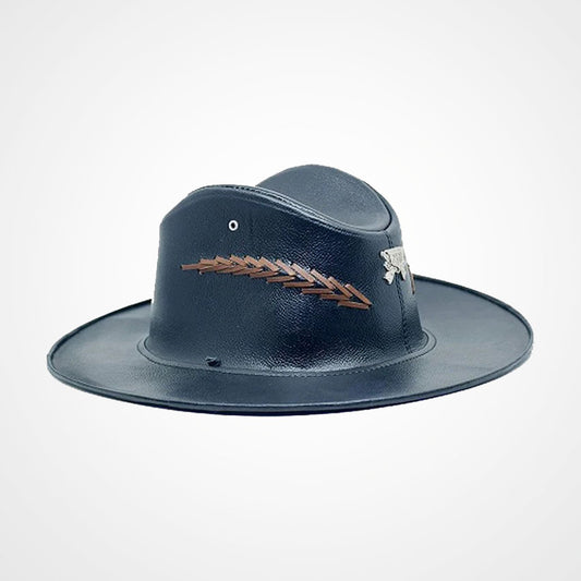 Men’s Western Black Leather Cowboy Hat