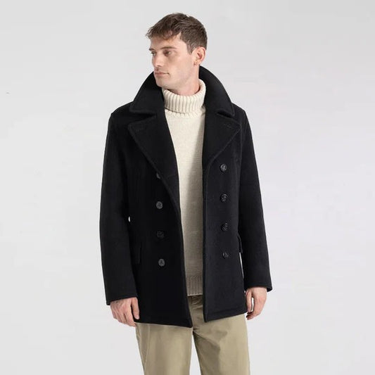 Men's Wool Black Navy Peacoat Men's Wool Black Navy Peacoat